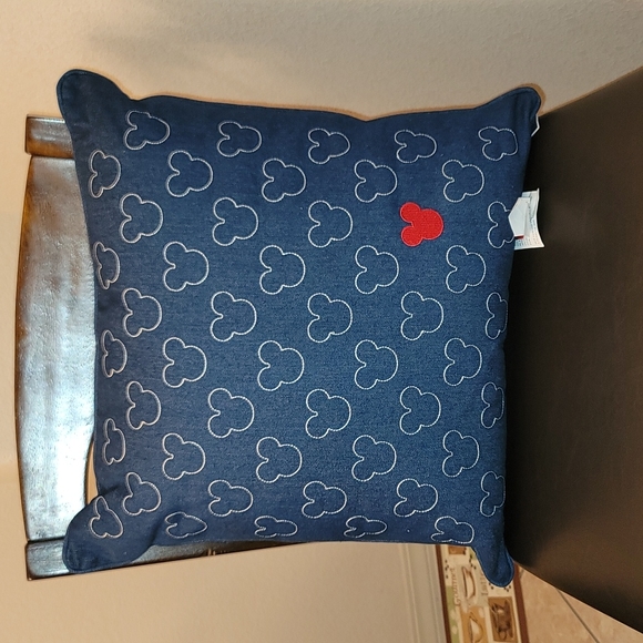 Disney Other - MICKEY MOUSE DENIM EMBROIDERED DECO PILLOW 20x20